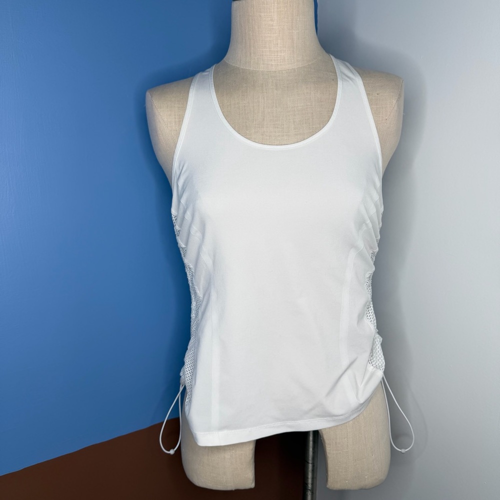 ATHLETA Women’s White Mesh Racerback Yosemite Tank Top S Style #556512‎